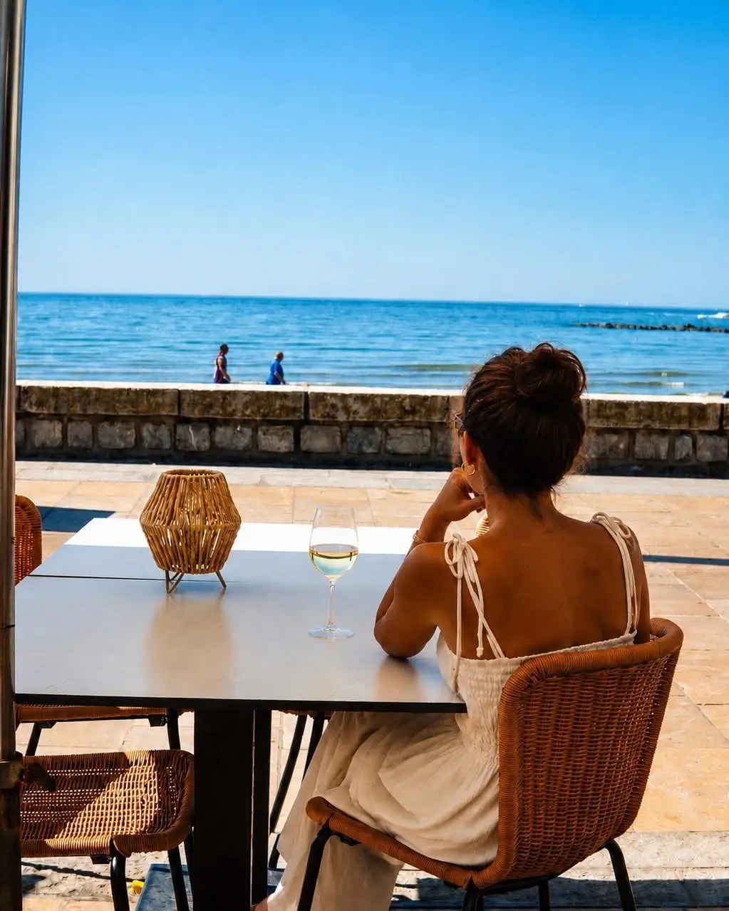 Terrasse de La Sergerie face à la mer au Grau d’Agde